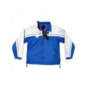 i5 Apparel Jacket Mens Blue/White Size Large Casual Outdoor Windbreaker Adjust